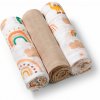 BABYONO Plienky mušelínové Super soft 3 ks - béžová