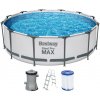 Bestway Bazén Steel Pro MAX vr. kartušové filtrácie, sv. sivý pr. 366 x 100 cm