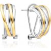 Agato Elegantní bicolor náušnice se zirkony AGT-E122KK-2T