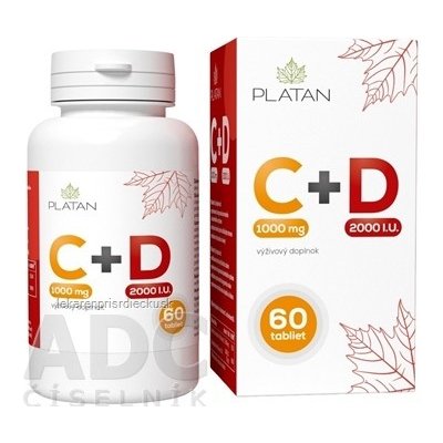 PLATAN Vitamín C 1000 mg + D 2000 I.U. s postupným uvoľňovaním 60 tabliet