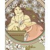 Diamondi REPRODUKCE ŽENA A BÍLÉ KVĚTINY ALFONS MUCHA 40 x 50 cm vypnuté plátno na rám 607053B