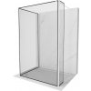 MEXEN/S - Kioto Sprchová zástena WALK-IN 110 x 70 x 30, čierny vzor, biela 800-110-070-221-20-70-030
