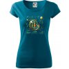 Bitcoin logo s grafmi - Dámske tričko Pure - 2XL ( Petrolejová )