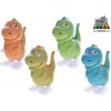 Dinosaurus 11 cm po natiahnutí skákajúci - mix farieb (zelená, hnedá, modrá, tmavo zelená)