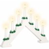 LED vianočný svietnik - 7 sviečok, 30cm, 2xAA, biely