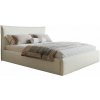 RIBAN Čalúnená manželská posteľ s úložným priestorom SLIM 14 - svetlá krémová | 160×200