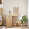 Toaletný stolík s LED svetlami dub sonoma 90x42x132,5 cm