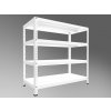 Biedrax Regál 60 x 150 x 120 cm 4 police biely