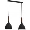 Luminex | Luster na lanku NOAK WOOD 2xE27/15W/230V čierna/buk | LU3731