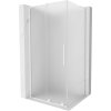 Mexen Velar L, sprchový kút s posuvnými dverami 110 x 120 cm, 8mm sklo námraza, biela matná, 871-110-120-33-20