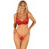 OBSESSIVE Dámska erotická súprava 2-cz czerwony L/XL
