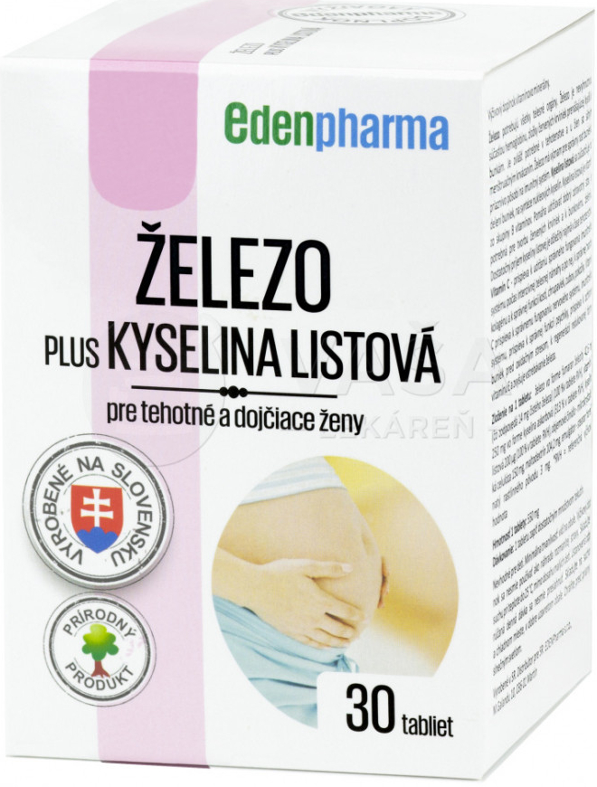 EdenPharma železo plus kyselina listová pre tehotné a dojčiace ženy 30  tabliet od 4,59 € - Heureka.sk