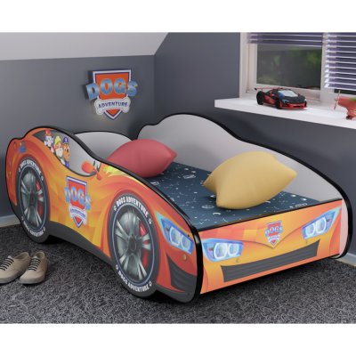 Top Beds auto Racing Car Hero Dogs Adventure oranžová