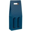Darčeková krabica, nosič modrý s okienkom na 2 fľaše, 183x90x445mm