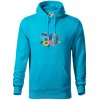 Kvetinové číslo kreslené - 50 - Mikina pánska Cape s kapucňou - 2XL ( Svetlý tyrkys )