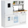 Drevená detská kuchynka s LED svetlom + hrnce ECOTOYS