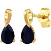 Silvego Zlaté náušnice Maisie s pravým tmavomodrým zafírom JJJ1500EBSGY