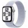 Apple Watch SE GPS 44mm Silver Aluminium Case with Blue Cloud Sport Loop MXET3QC-A