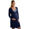 Nočná košeľa na dojčenie Eva, dlhý rukáv, tmavo modrá