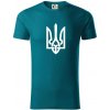 Ukrajina trojzubec veľký - Tričko z organickej bavlny - XL ( Petrolejová )