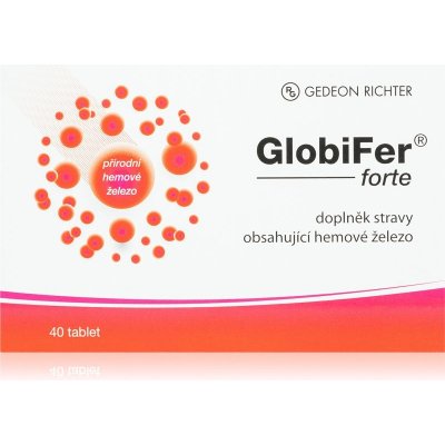 GlobiFer Forte s prírodným hemoglobínom na podporu krvotvorby 40 ks