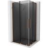 Mexen Velar L Duo, sprchový kút s posuvnými dverami 90 x 80 cm, 8mm šedé sklo, medená matná, 871-090-080-02-43-65