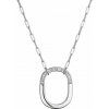 Strieborný náhrdelník ovál so zirkónmi 12128.1 crystal