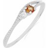 Nefertitis Prsteň strieborný s brúseným oranžovým zafírom a zirkónom Ag 925 031121 OS - 62 mm (US 10), 1,25 g