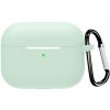 AppleKing ochranný silikónový obal s karabínou pre AirPods Pro 3 - pastelovo zelený - možnosť vrátiť tovar ZADARMO do 30tich dní