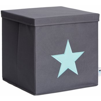 STORE !T Úložný box s vekom s mätovou hviezdou - šedý, 33x33x33 cm od 10,8  € - Heureka.sk