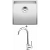 Blanco CLARON 400-IF InFino nerez Durinox 523389 + Deante ASTER BCA 062M chróm