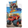 INSPIO Obliečka Obliečky do postieľky - Plamienok a Štvorkoláci pripravení na preteky autá a dinosaury, výpredaj modrá