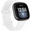 eses Silikónový remienok dierkovaný pre Fitbit Versa 3 a 4, Sense 1 a 2 - Veľkosť S, biely