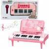 mamido Elektronické výukové piano s držiakom nôt a mikrofónom 24K ružové