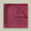 Charles Tyrwhitt Silk Geo Print Pocket Square Dark Red
