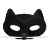 Maska Mačka s fúzami čierna 17x12cm, karnevalový ples, kostým, karneval