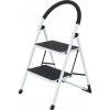 2stupňové skladacie schodíky bielo-čierne max. 150 kg, 85 x 46 x 53 cm