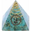 Nefertitis Orgonit pyramída s tyrkenitom pre krčnú čakru NF43135 - 3 x 3,2 cm