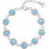 Strieborný náramok so syntetickým opálom a s krištáľmi Preciosa svetlo modrý 33105.1 Lt. Blue s. Opal