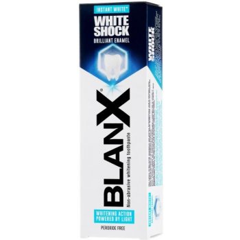 BlanX White Shock bieliaca pasta proti škvrnám na zubnej sklovine s okamžitým účinkom 75 ml