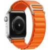 eses Alpský ťah tkaný nylónový remienok pre Apple Watch 42 mm/44 mm/45 mm/49 mm Farba: oranžová