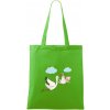 Bocian čakáme bábätko - neutrálne - Taška bavlnená - 42 x 38 cm ( Apple Green )