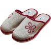 Dámské filcové pantofle s uzavřenou špicí s vínovým vzorem