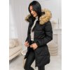 Čierno-hnedá dámska zimná bunda s kožušinou a kapucňou Bolf 16M9099