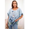 Fashionweek Dámska bavlnená košeľa s kvetinovým vzorom K10739 Farba: Modrá, Veľkosť: Universal