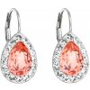 Evolution Group Strieborné náušnice visiace s krištáľmi Swarovski oranžová slza 31242.3, darčekové balenie