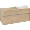 VILLEROY & BOCH Collaro závesná skrinka pod umývadlo na dosku (umývadlo vpravo), 4 zásuvky, 1200 x 500 x 548 mm, Nordic Oak, C11400VJ