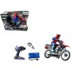 Kaskadérska RC motorka 1:10 červená s dymovými a svetelnými efektmi