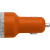 KEVAN plast.adaptér do autonabíjačky, 2 USB porty, oranžová