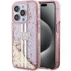 Kryt Original Faceplate Case Guess Guhcp15Llfcsegp iPhone 15 Pro (Liquid Glitter Gold Stripes / Pink)